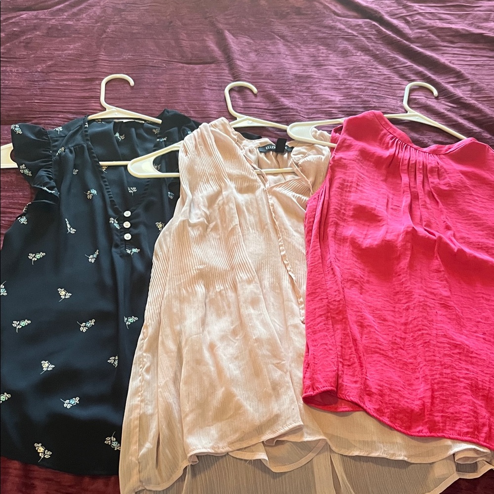 Blouses - Navy Blue, Light Pink, and Hot Pink Sold Together All for $20